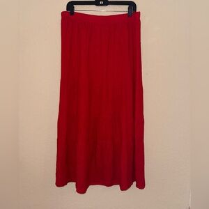 Westbound Red Tiered Midi Skirt size large